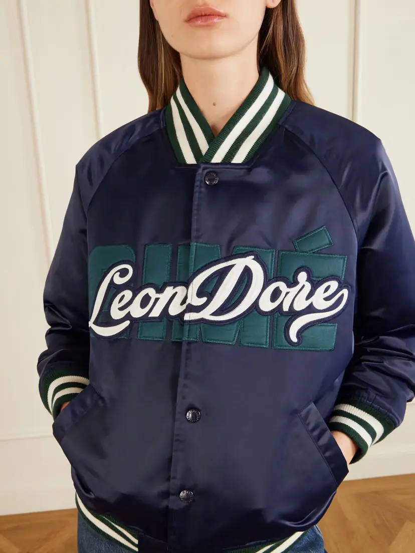 Aimé Leon Dore Logo-embroidered Satin Padded Varsity Jacket | Thumbnail 5