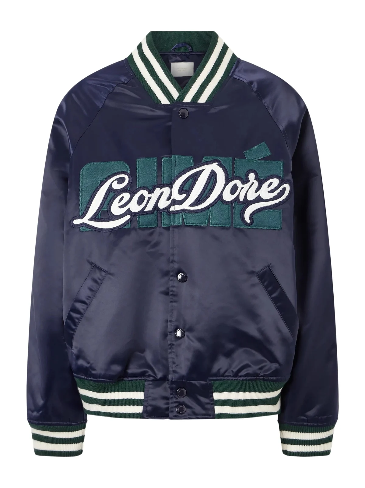 Aimé Leon Dore Logo-embroidered Satin Padded Varsity Jacket
