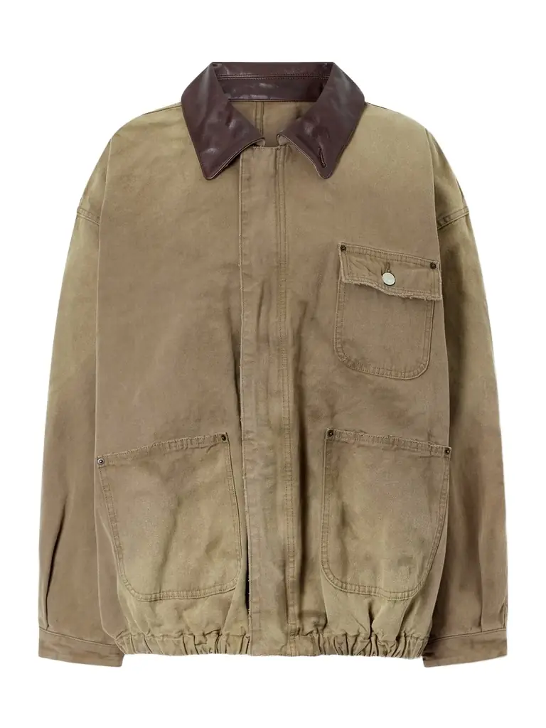 ssstein Sulfur Leather-trimmed Cotton-canvas Jacket | Image 1 ssstein Sulfur Leather-trimmed Cotton-canvas Jacket | Image 1