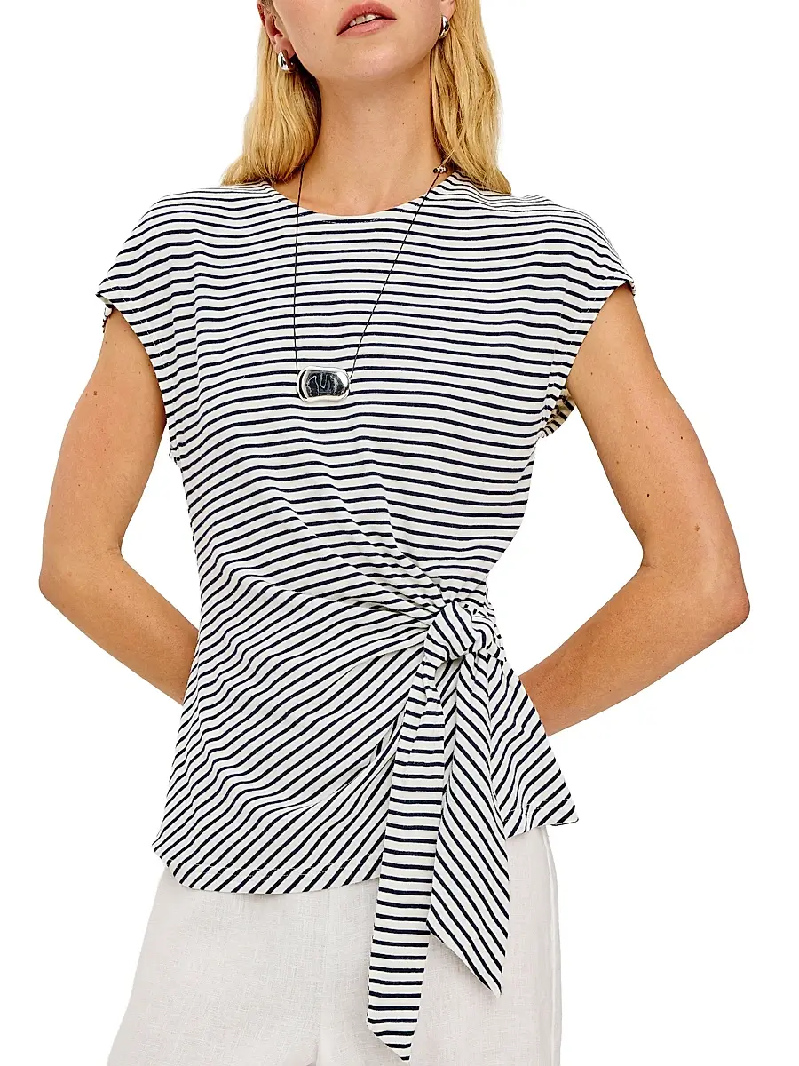 RAILS Women's Gabbie Striped Cotton Knotted Top | Thumbnail 3 RAILS Women's Gabbie Striped Cotton Knotted Top | Thumbnail 3