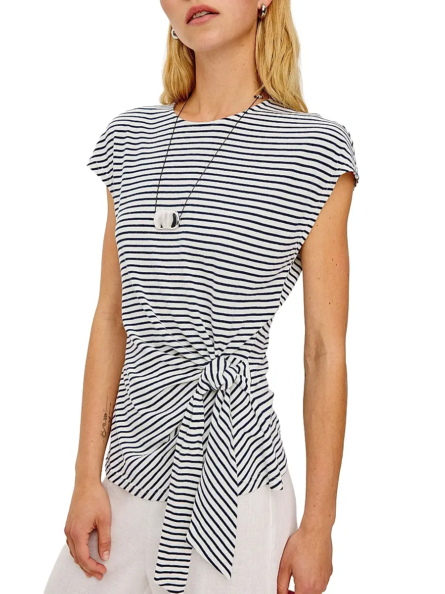 RAILS Women's Gabbie Striped Cotton Knotted Top | Thumbnail 4 RAILS Women's Gabbie Striped Cotton Knotted Top | Thumbnail 4