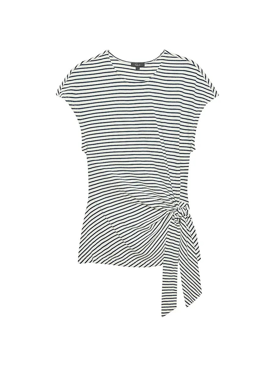 RAILS Women's Gabbie Striped Cotton Knotted Top