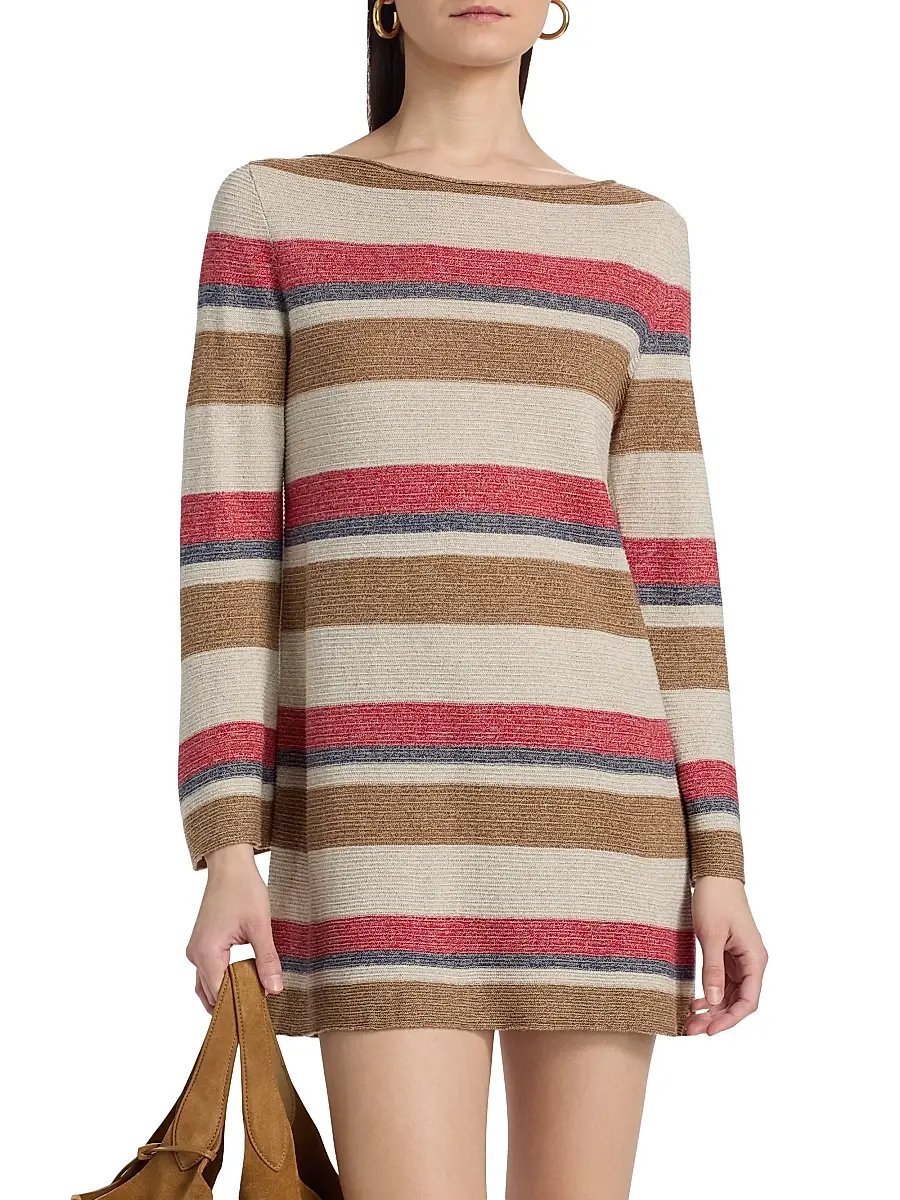 Guest In Residence Women's Bayside Striped Linen-Silk Minidress | Thumbnail 3 Guest In Residence Women's Bayside Striped Linen-Silk Minidress | Thumbnail 3