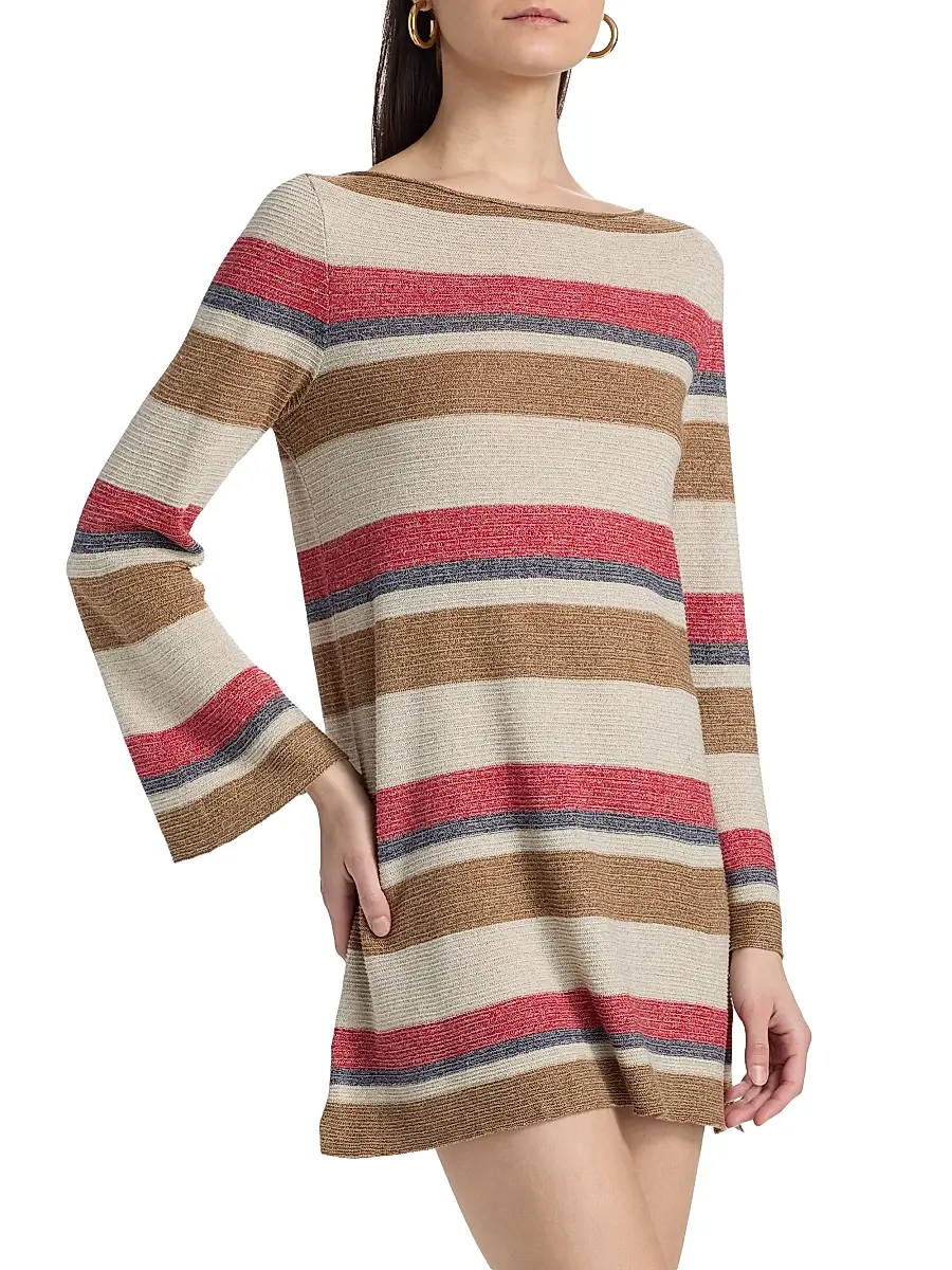 Guest In Residence Women's Bayside Striped Linen-Silk Minidress | Thumbnail 4 Guest In Residence Women's Bayside Striped Linen-Silk Minidress | Thumbnail 4