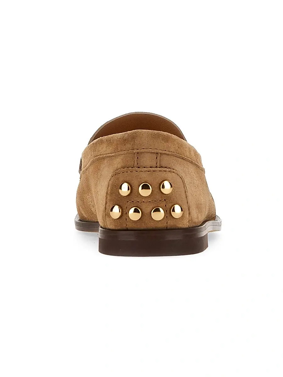 Tod's Women's Apron Toe Suede Loafers | Thumbnail 3