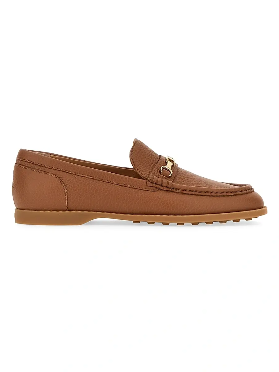 Tod's Women's Apron Toe Leather Bit Loafers - Kenia Scuro | Image 1 Tod's Women's Apron Toe Leather Bit Loafers - Kenia Scuro | Image 1
