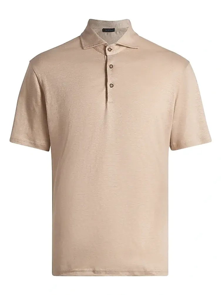 Men's COLLECTION Linen Polo Shirt Men's COLLECTION Linen Polo Shirt