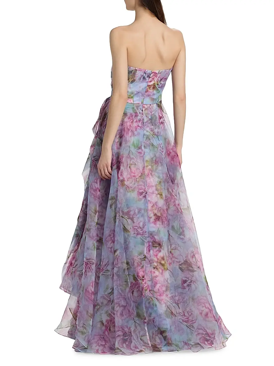 THEIA Women's Fahreta Floral Strapless Gown | Thumbnail 5 THEIA Women's Fahreta Floral Strapless Gown | Thumbnail 5