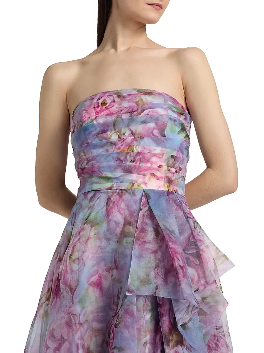 THEIA Women's Fahreta Floral Strapless Gown | Thumbnail 6 THEIA Women's Fahreta Floral Strapless Gown | Thumbnail 6