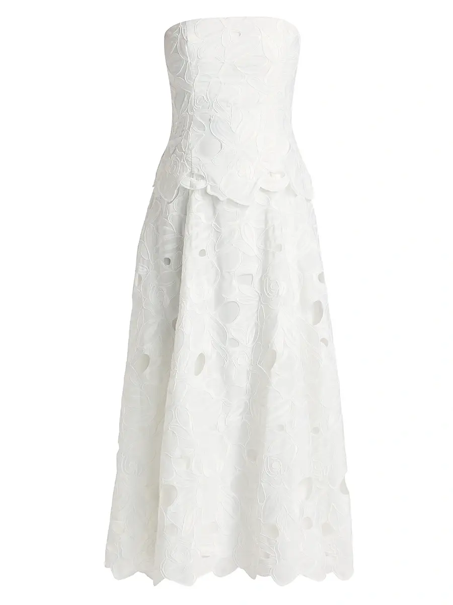 As It May Women's Isla Strapless Lace Midi-Dress