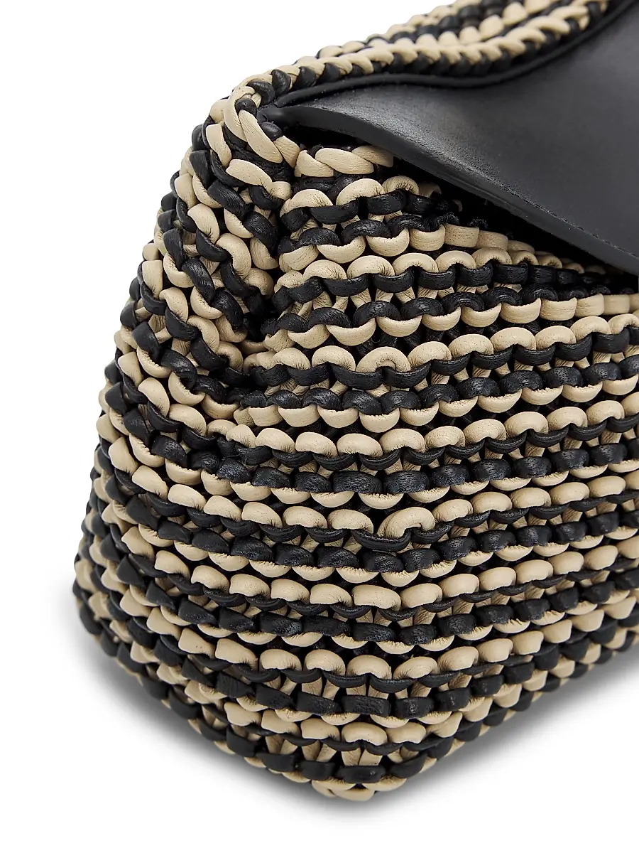 TOTEME Women's Mini T-Lock Woven-Leather Clutch | Thumbnail 6 TOTEME Women's Mini T-Lock Woven-Leather Clutch | Thumbnail 6