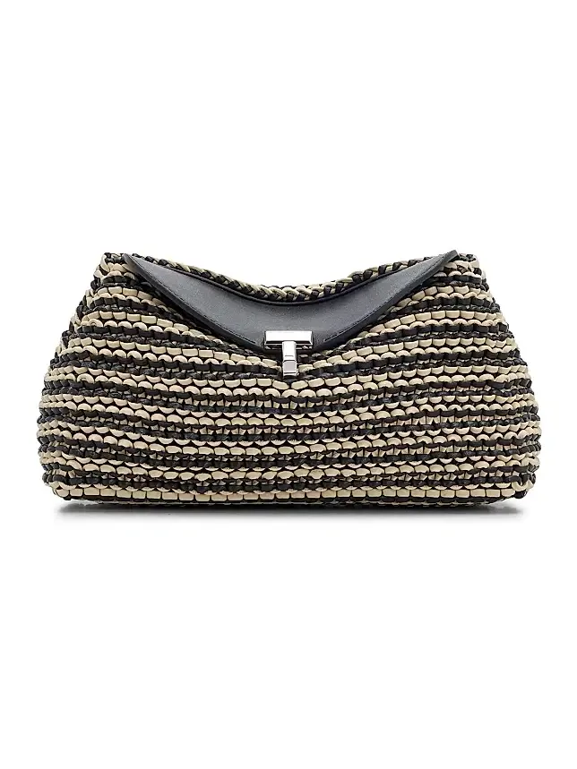 Women's Mini T-Lock Woven-Leather Clutch Women's Mini T-Lock Woven-Leather Clutch