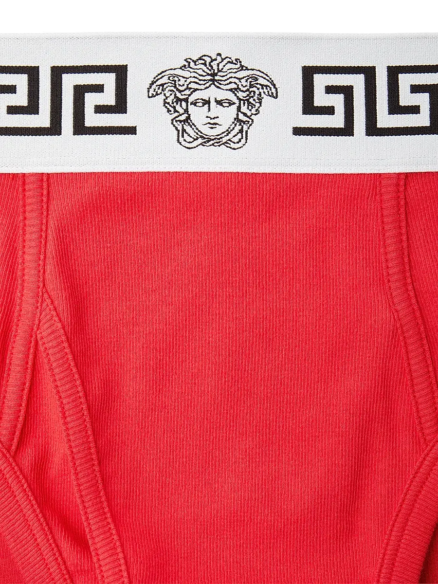 Versace Men's La Greca Medusa Stretch-Cotton Brief | Thumbnail 3