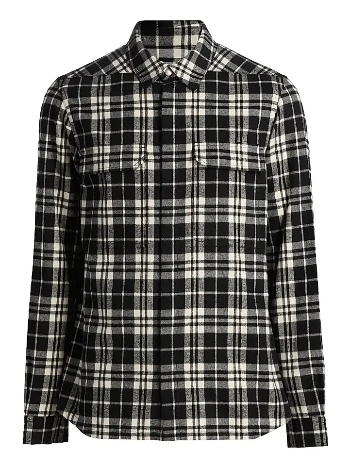 Rick Owens Men's Plaid Cotton Overshirt