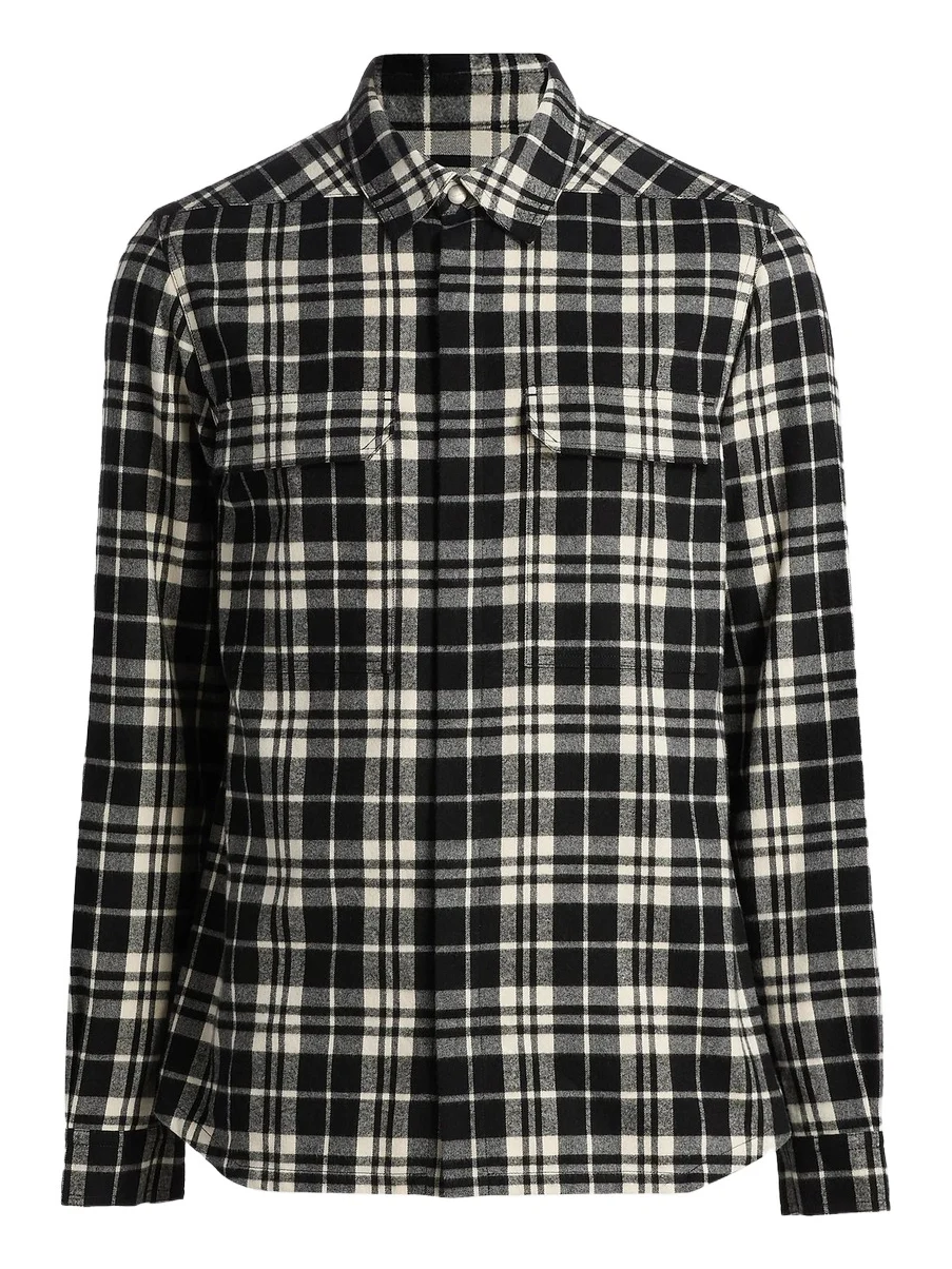 Rick Owens Men's Plaid Cotton Overshirt