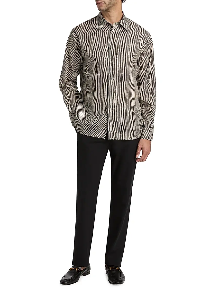 Emporio Armani Men's Irregular Stripe Sport Shirt | Thumbnail 2 Emporio Armani Men's Irregular Stripe Sport Shirt | Thumbnail 2