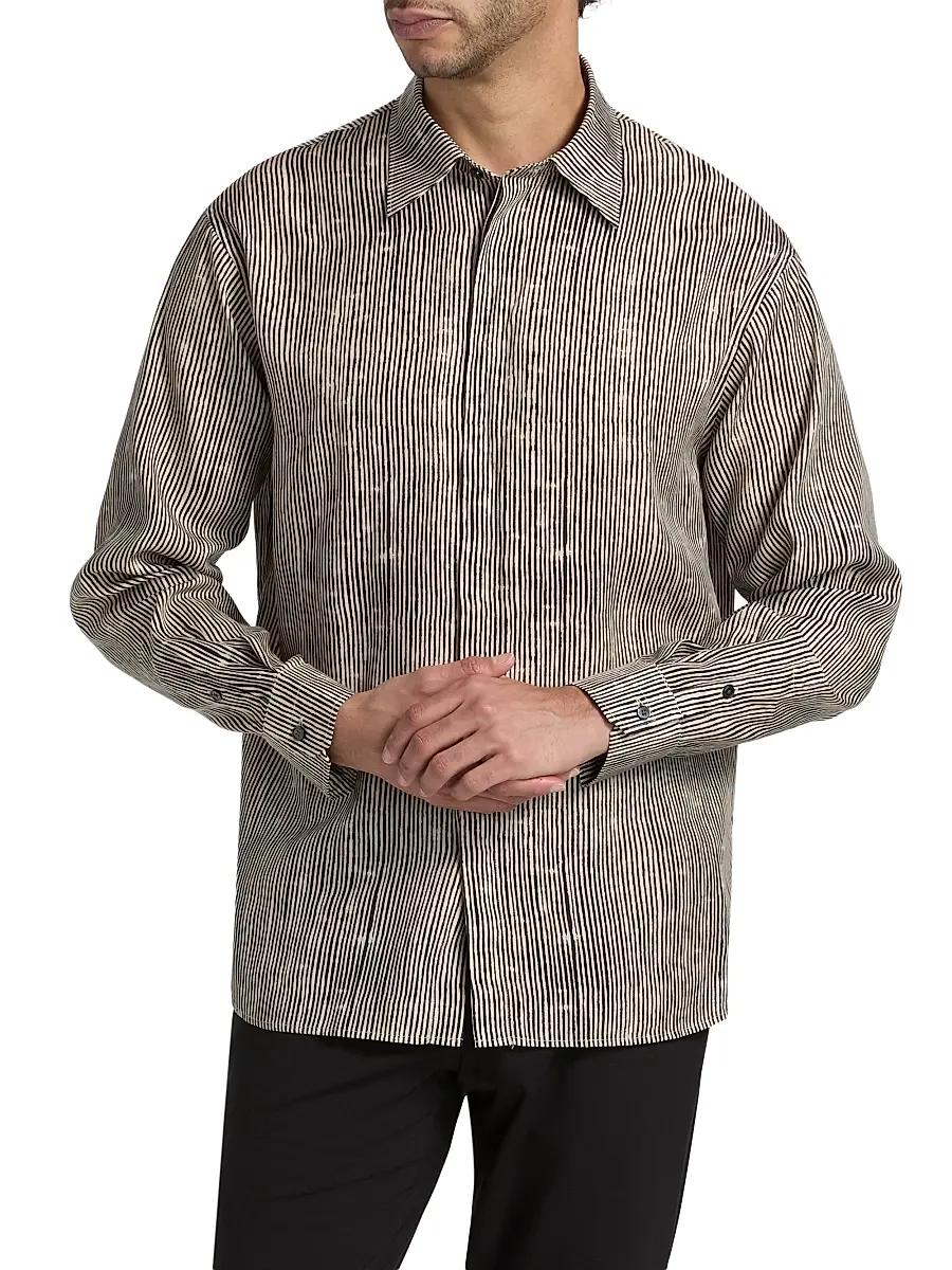 Emporio Armani Men's Irregular Stripe Sport Shirt | Thumbnail 3 Emporio Armani Men's Irregular Stripe Sport Shirt | Thumbnail 3