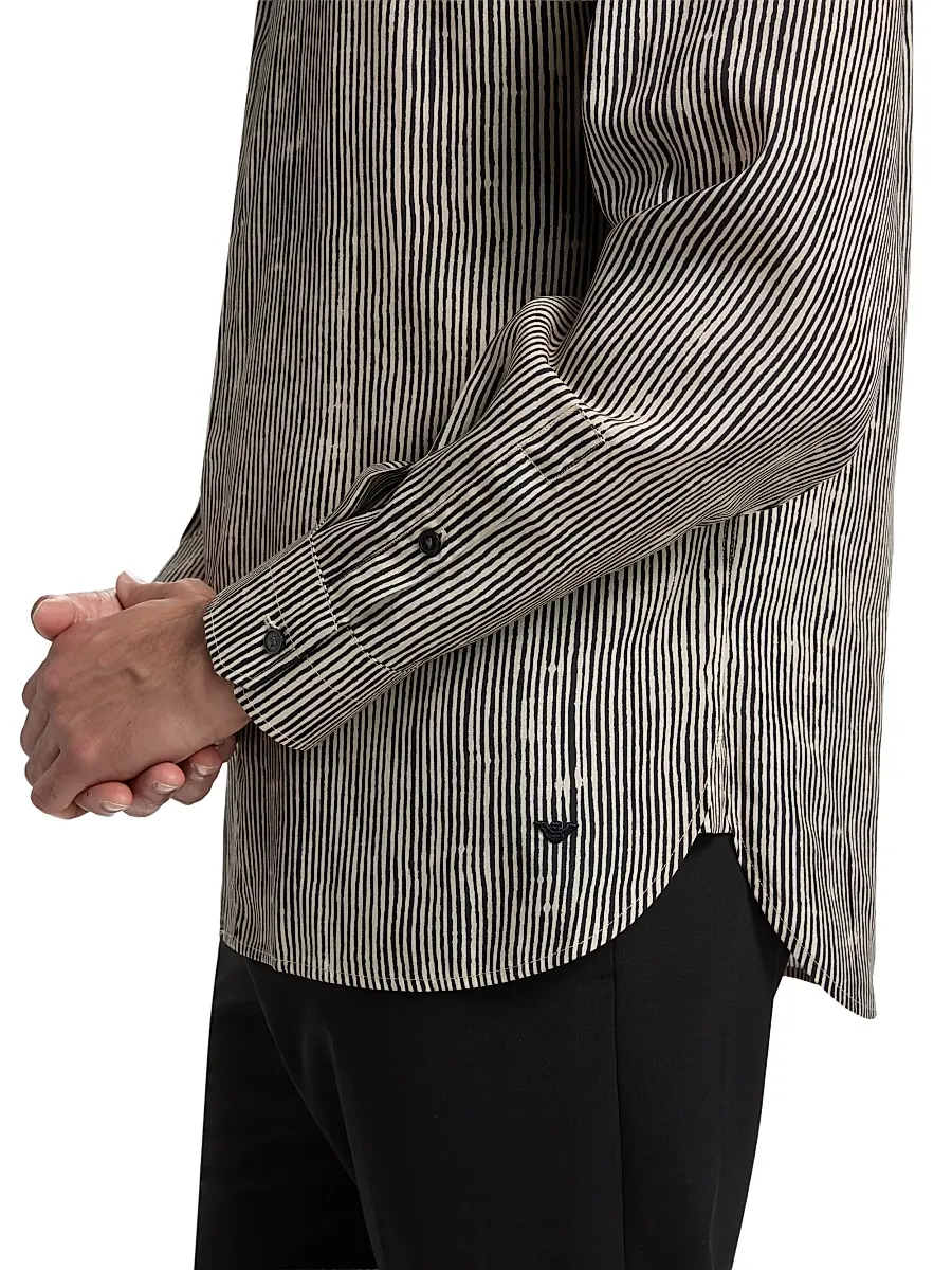Emporio Armani Men's Irregular Stripe Sport Shirt | Thumbnail 6 Emporio Armani Men's Irregular Stripe Sport Shirt | Thumbnail 6
