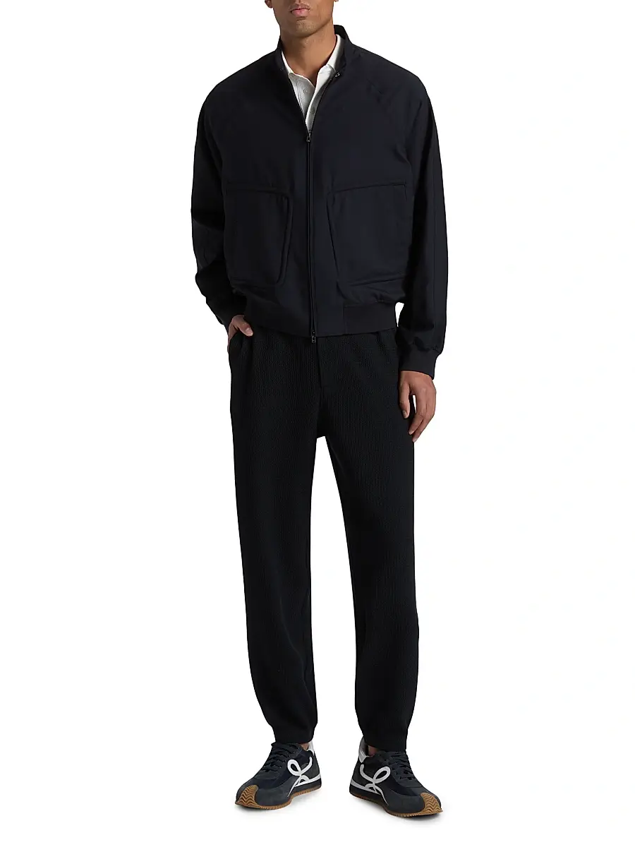 Emporio Armani Men's Oversized Pocket Wool Bomber Jacket | Thumbnail 2