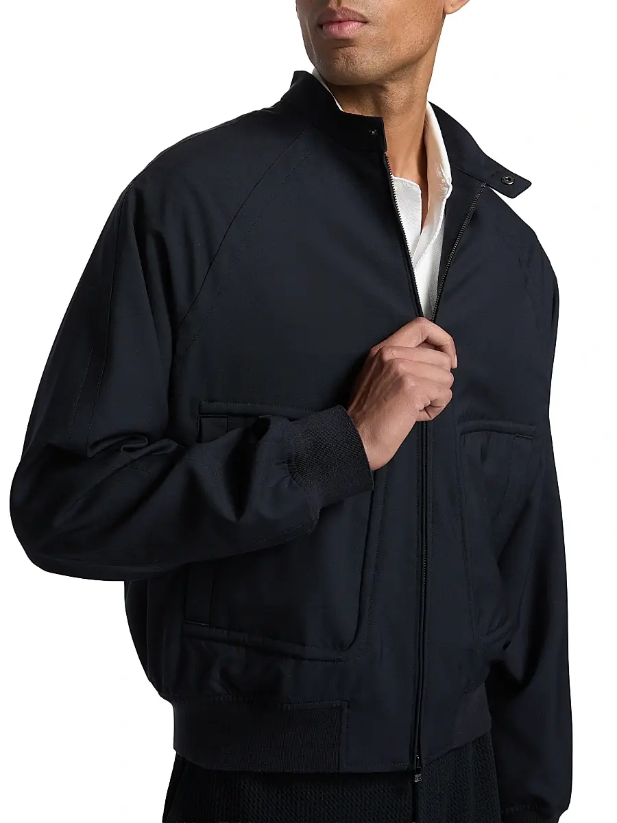 Emporio Armani Men's Oversized Pocket Wool Bomber Jacket | Thumbnail 6