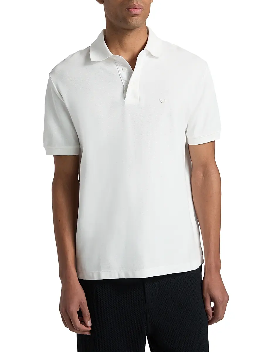 Emporio Armani Men's Cotton Polo Shirt | Thumbnail 3 Emporio Armani Men's Cotton Polo Shirt | Thumbnail 3