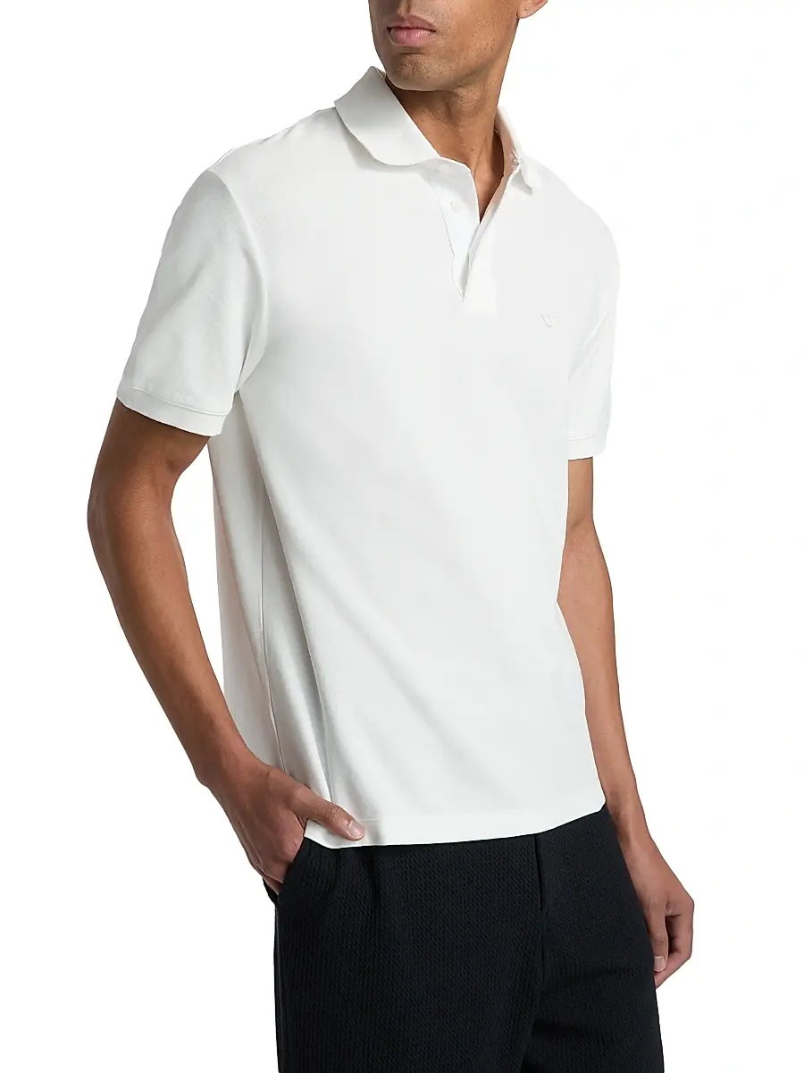 Emporio Armani Men's Cotton Polo Shirt | Thumbnail 4 Emporio Armani Men's Cotton Polo Shirt | Thumbnail 4