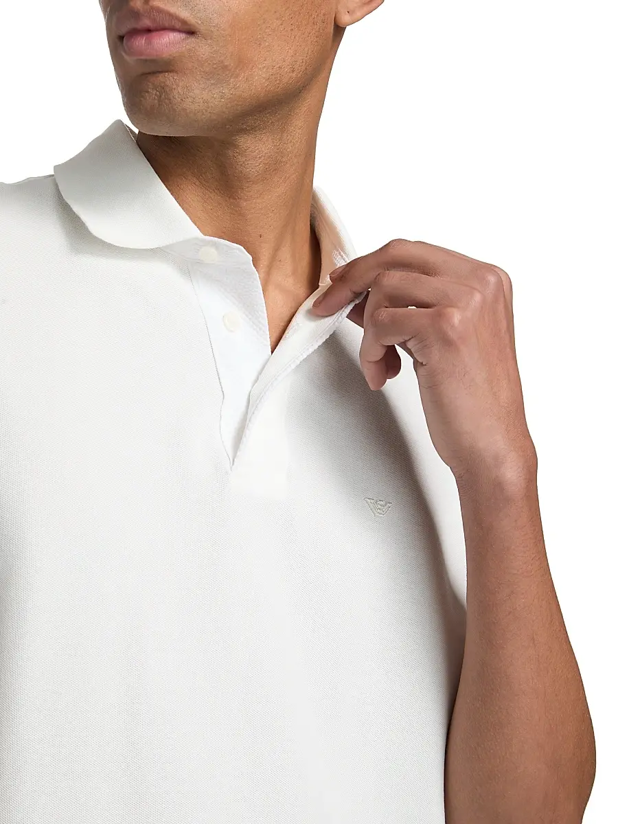 Emporio Armani Men's Cotton Polo Shirt | Thumbnail 6 Emporio Armani Men's Cotton Polo Shirt | Thumbnail 6
