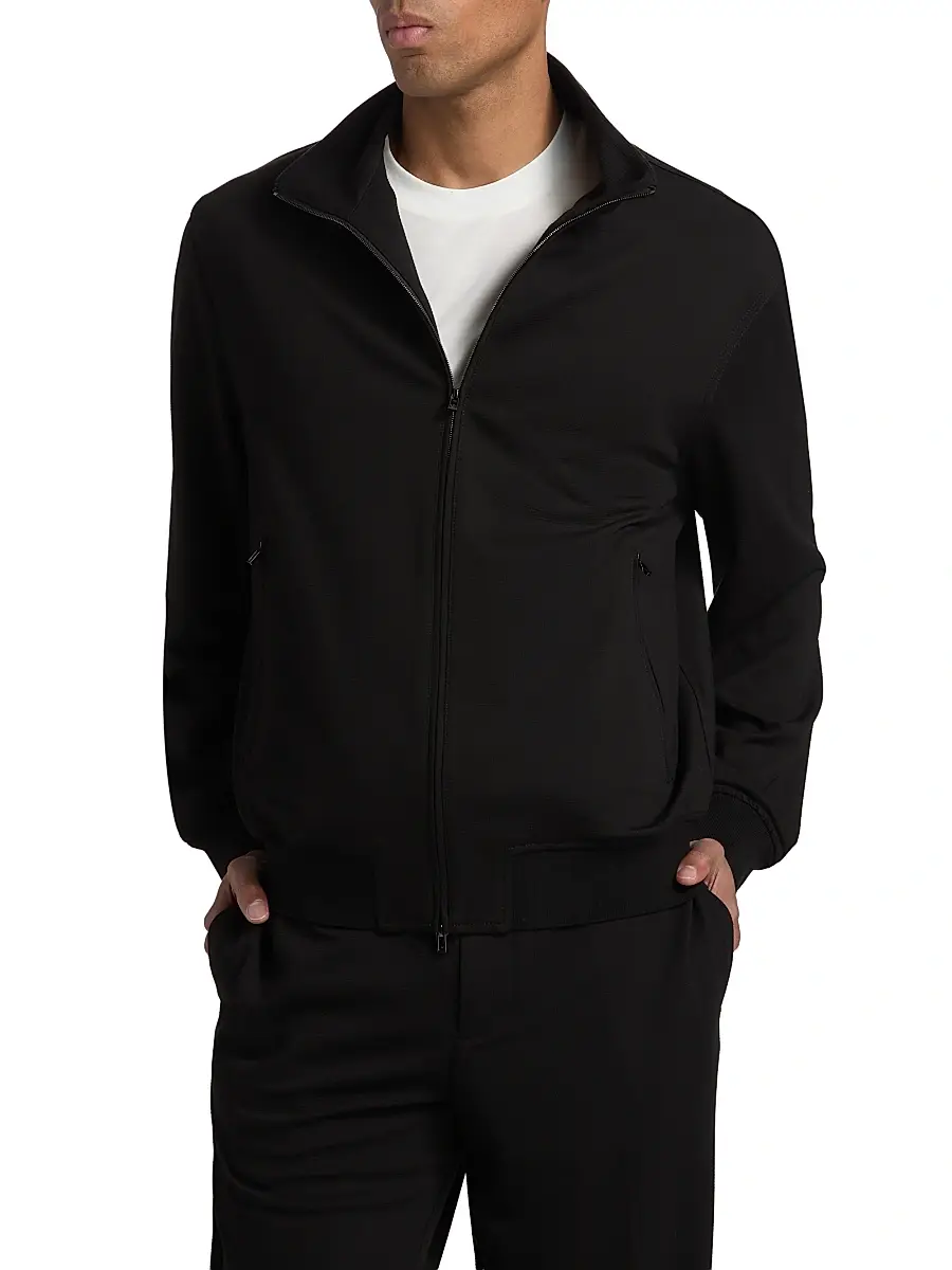 Emporio Armani Men's Horizontal Texture Full-Zip Jacket | Thumbnail 3