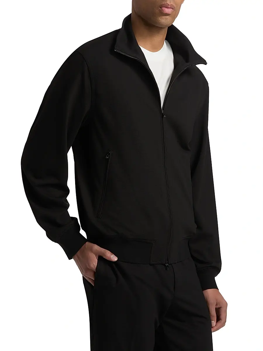 Emporio Armani Men's Horizontal Texture Full-Zip Jacket | Thumbnail 4