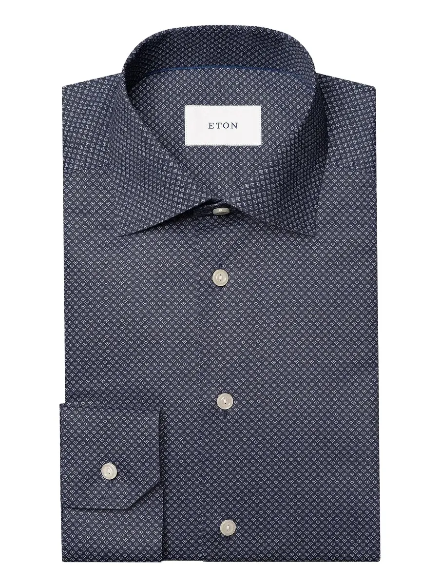 Men's Geometric Print Contemporary-Fit Cotton Twill Shirt Men's Geometric Print Contemporary-Fit Cotton Twill Shirt