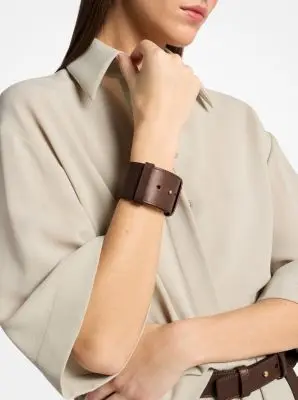 Michael Kors Collection Leather Cuff in Black - One Size by Michael Kors Collection | Thumbnail 4 Michael Kors Collection Leather Cuff in Black - One Size by Michael Kors Collection | Thumbnail 4