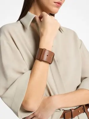 Michael Kors Collection Leather Cuff in Black - One Size by Michael Kors Collection | Thumbnail 8 Michael Kors Collection Leather Cuff in Black - One Size by Michael Kors Collection | Thumbnail 8