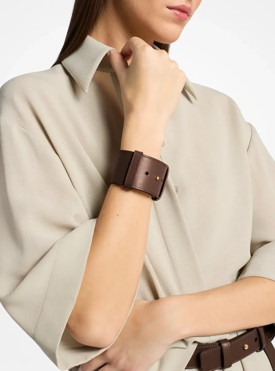 Michael Kors Collection Leather Cuff in Black - One Size by Michael Kors Collection | Thumbnail 10 Michael Kors Collection Leather Cuff in Black - One Size by Michael Kors Collection | Thumbnail 10