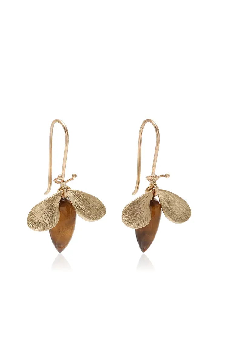 Annette Ferdinandsen 14K Gold Tiger's Eye Earrings | Thumbnail 3 Annette Ferdinandsen 14K Gold Tiger's Eye Earrings | Thumbnail 3