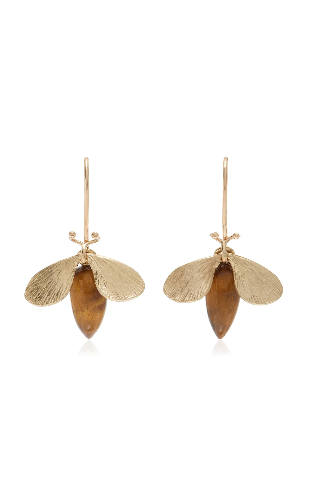 Annette Ferdinandsen 14K Gold Tiger's Eye Earrings