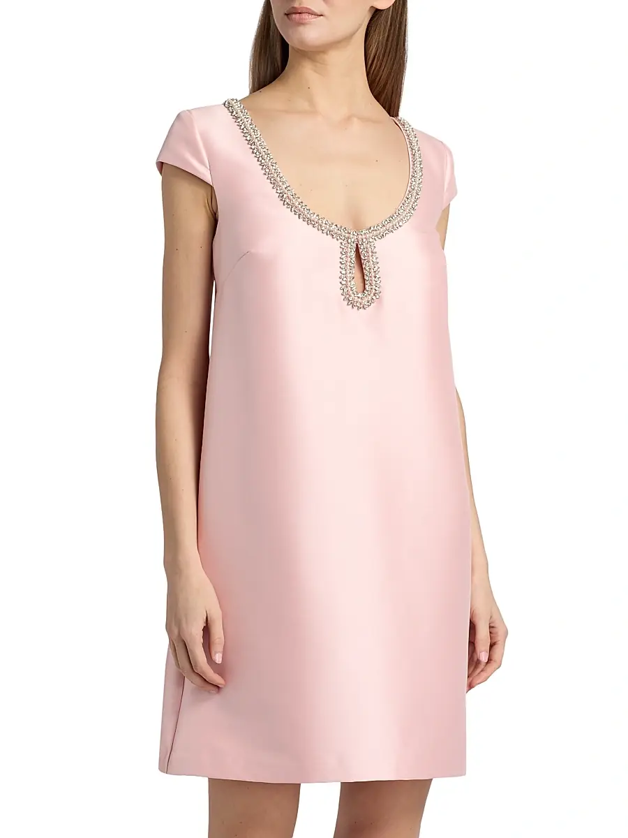 BADGLEY MISCHKA Women's Mikado Embellished Neck Cocktail Dress | Thumbnail 3 BADGLEY MISCHKA Women's Mikado Embellished Neck Cocktail Dress | Thumbnail 3