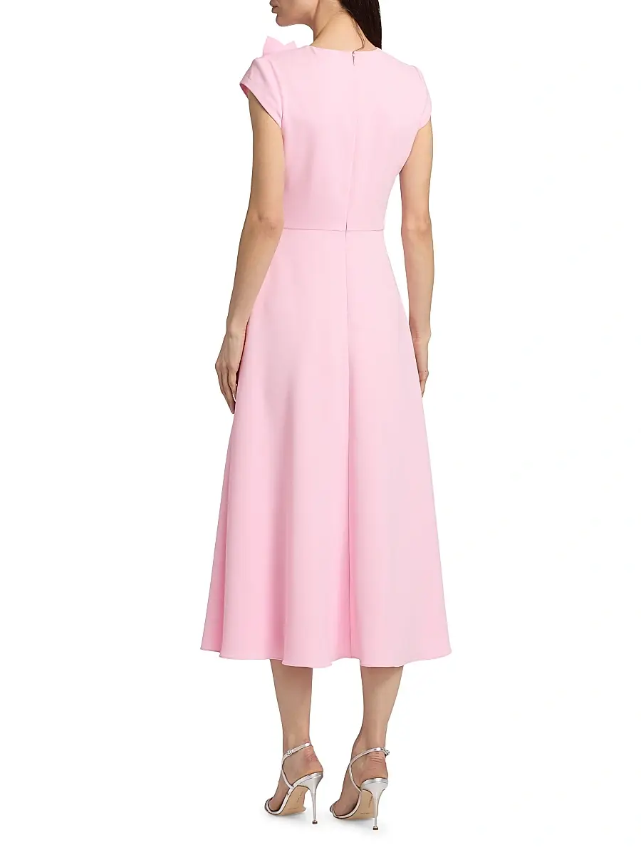 BADGLEY MISCHKA Women's Floral Appliqué Cap-Sleeve Midi-Dress | Thumbnail 5