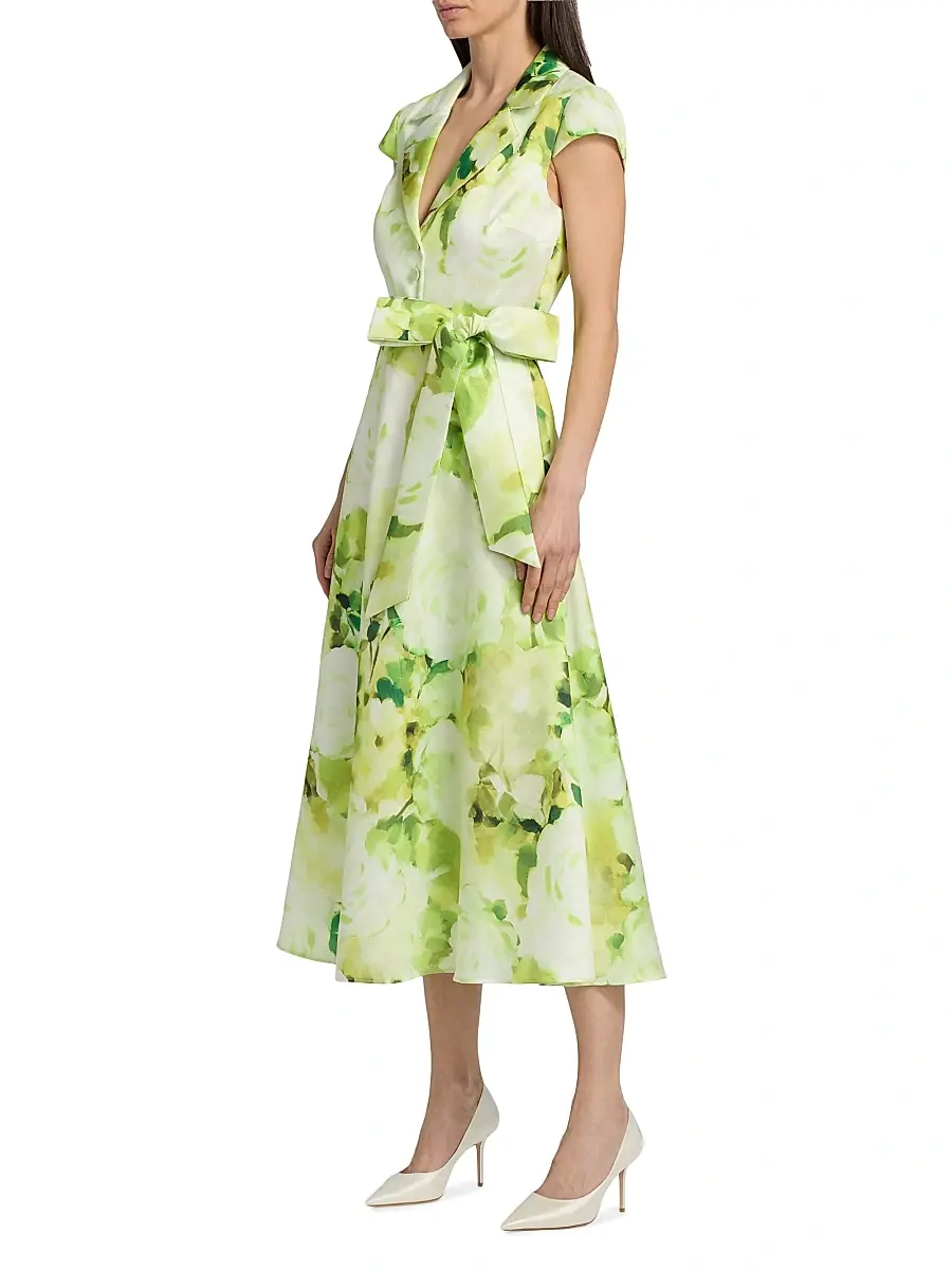 BADGLEY MISCHKA Women's Belted Floral A-Line Midi-Dress | Thumbnail 4 BADGLEY MISCHKA Women's Belted Floral A-Line Midi-Dress | Thumbnail 4