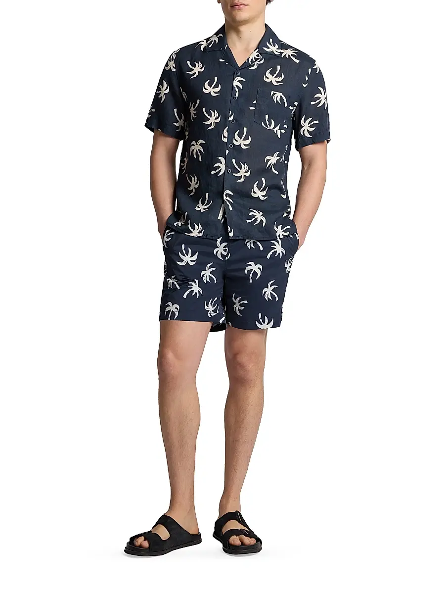 Onia Men's Air Linen Convertible Vacation Shirt | Thumbnail 2 Onia Men's Air Linen Convertible Vacation Shirt | Thumbnail 2