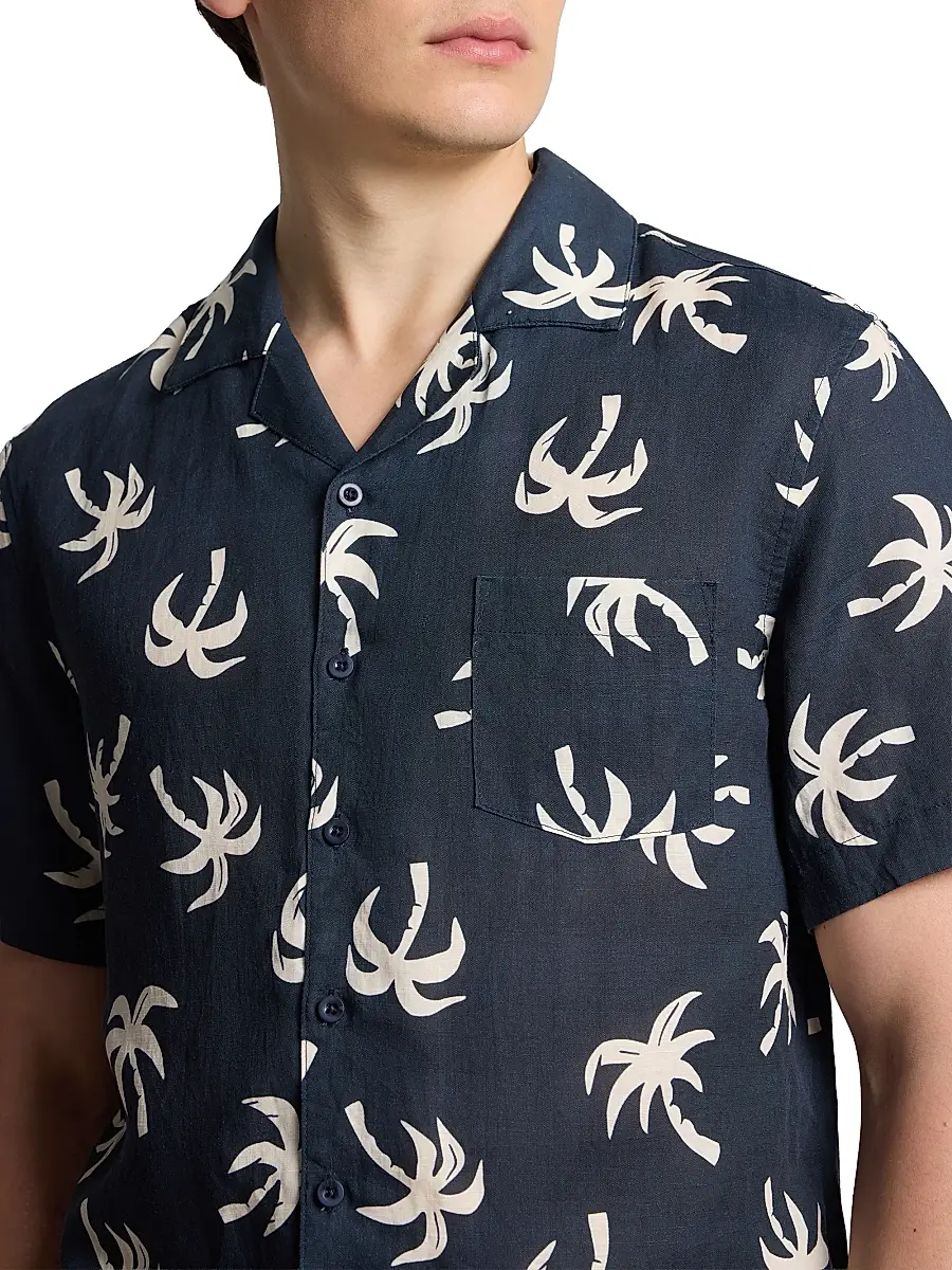 Onia Men's Air Linen Convertible Vacation Shirt | Thumbnail 4 Onia Men's Air Linen Convertible Vacation Shirt | Thumbnail 4