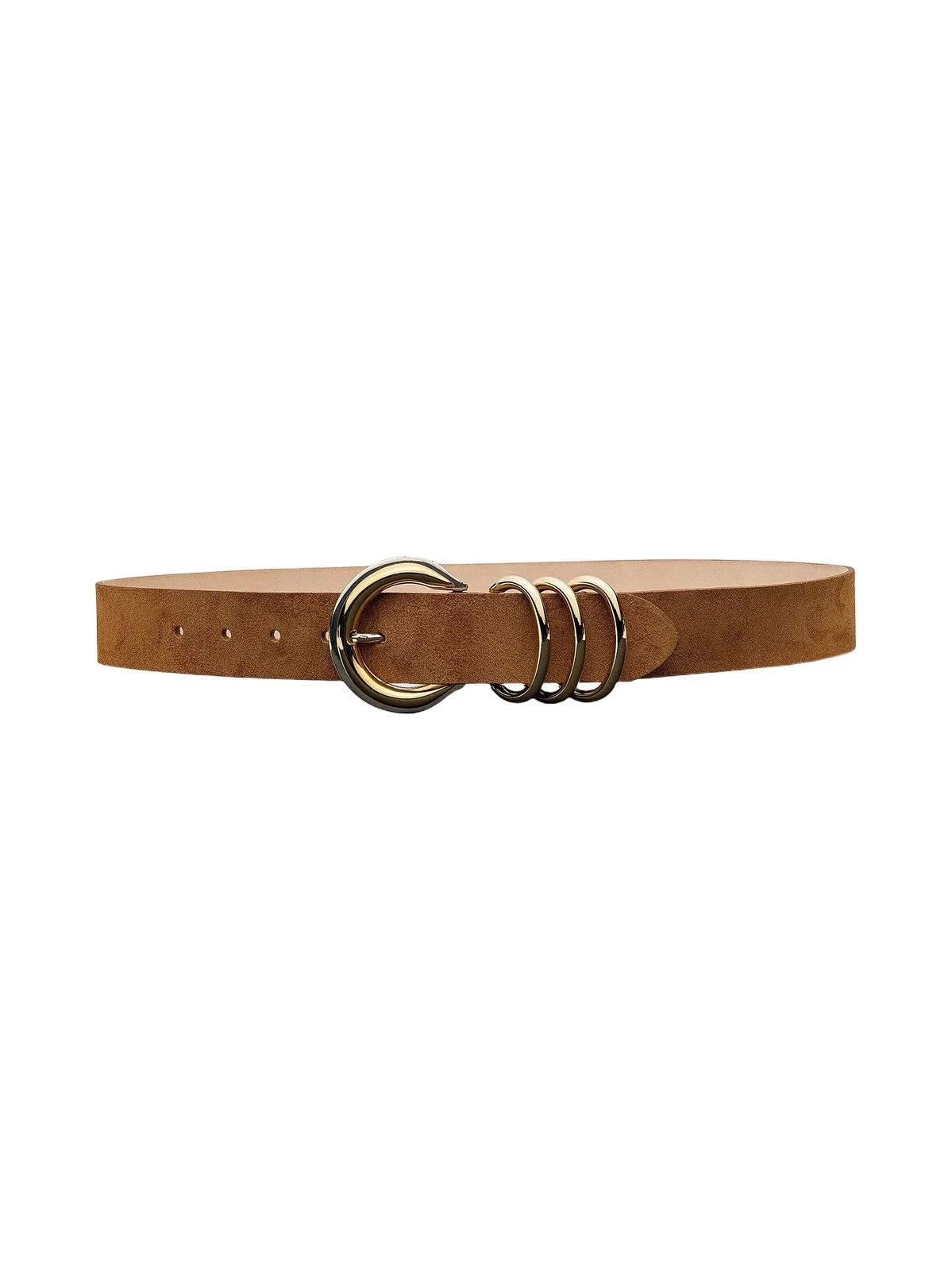Women's Two-Tone Buckle Suede Belt Women's Two-Tone Buckle Suede Belt