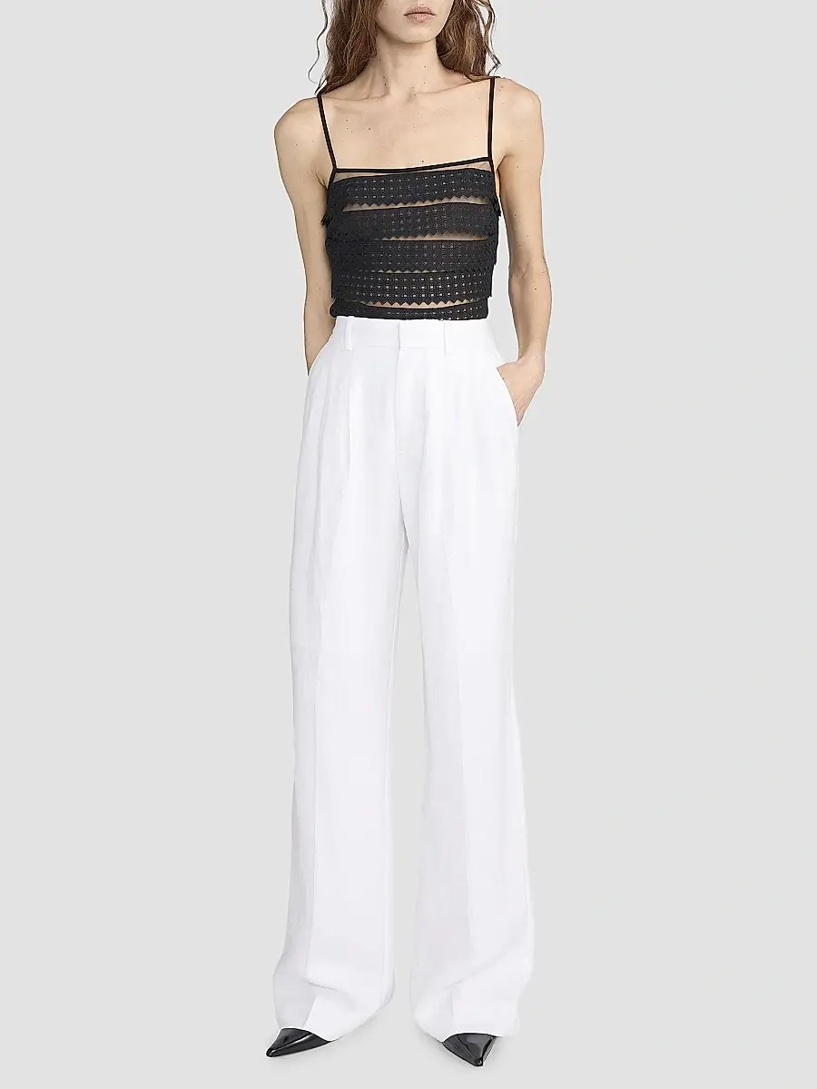Frame Women's The Linen-Blend Trousers | Thumbnail 2