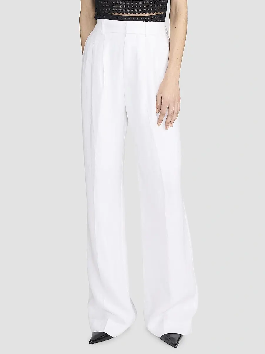 Frame Women's The Linen-Blend Trousers | Thumbnail 4