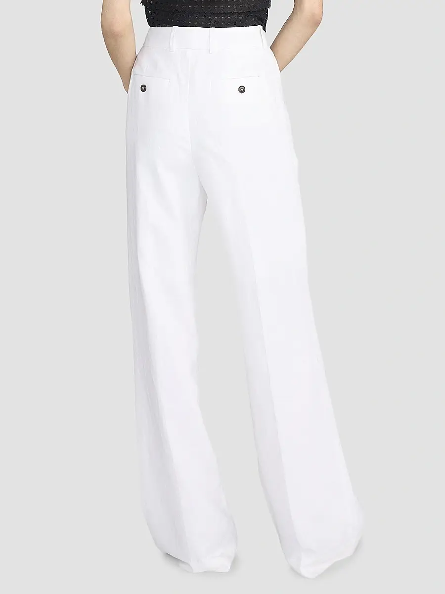 Frame Women's The Linen-Blend Trousers | Thumbnail 6