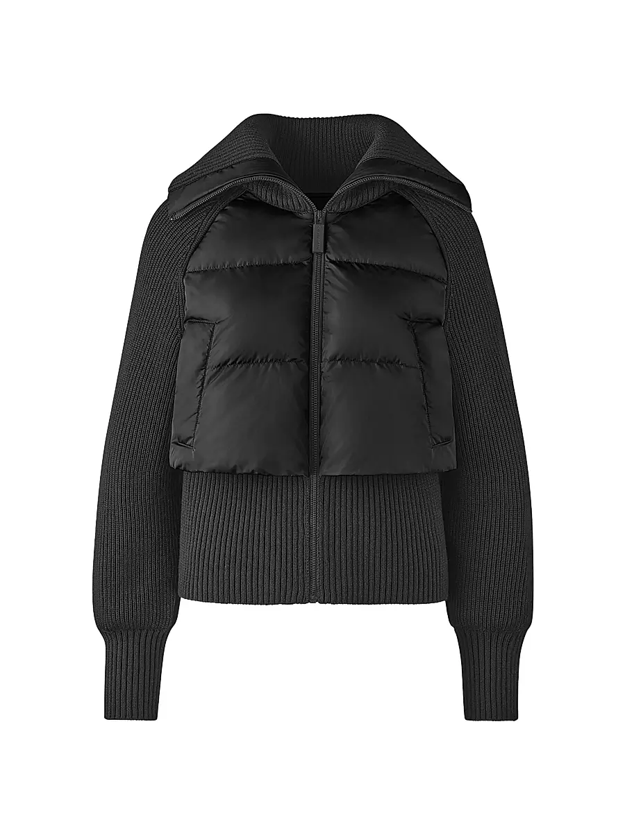 Canada Goose Women's HyBridge Astoria Down Knit Jacket - Black | Image 1 Canada Goose Women's HyBridge Astoria Down Knit Jacket - Black | Image 1
