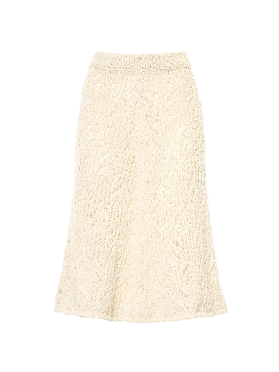 Malo Women's Cotton Flammé Midi-Skirt