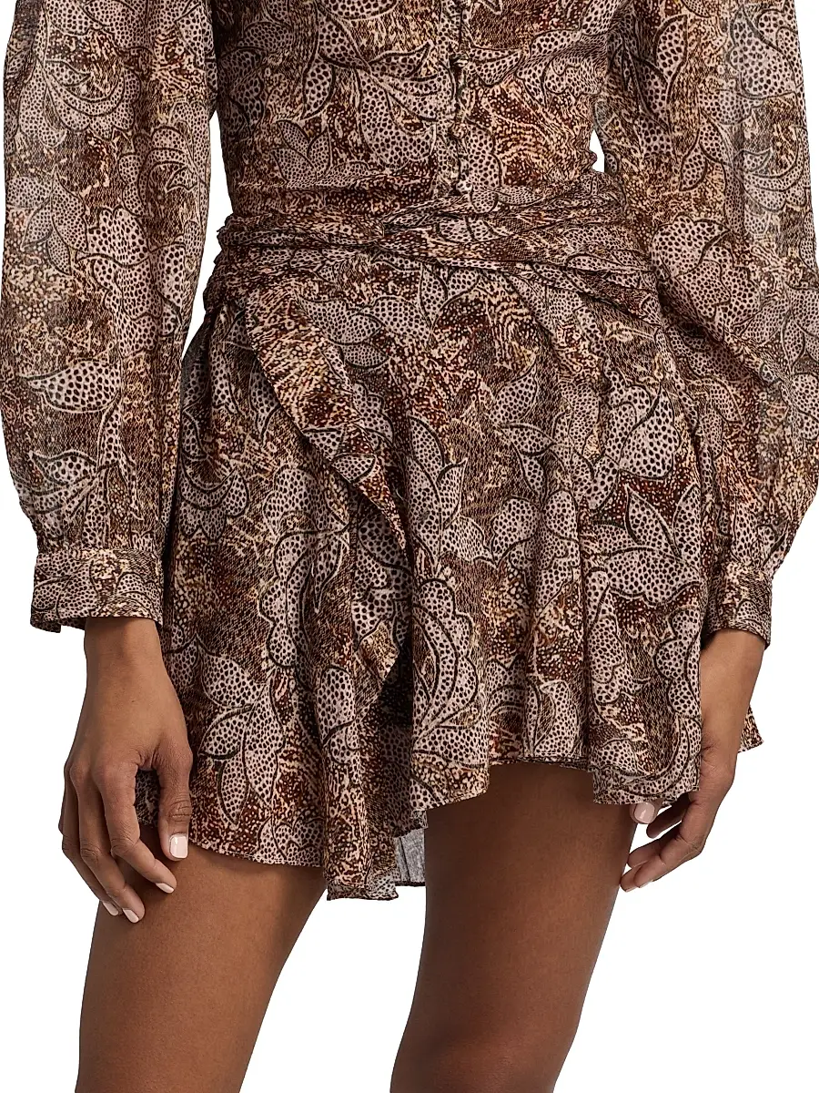 Isabel Marant Women's Camia Animal-Print Cotton Miniskirt | Thumbnail 3