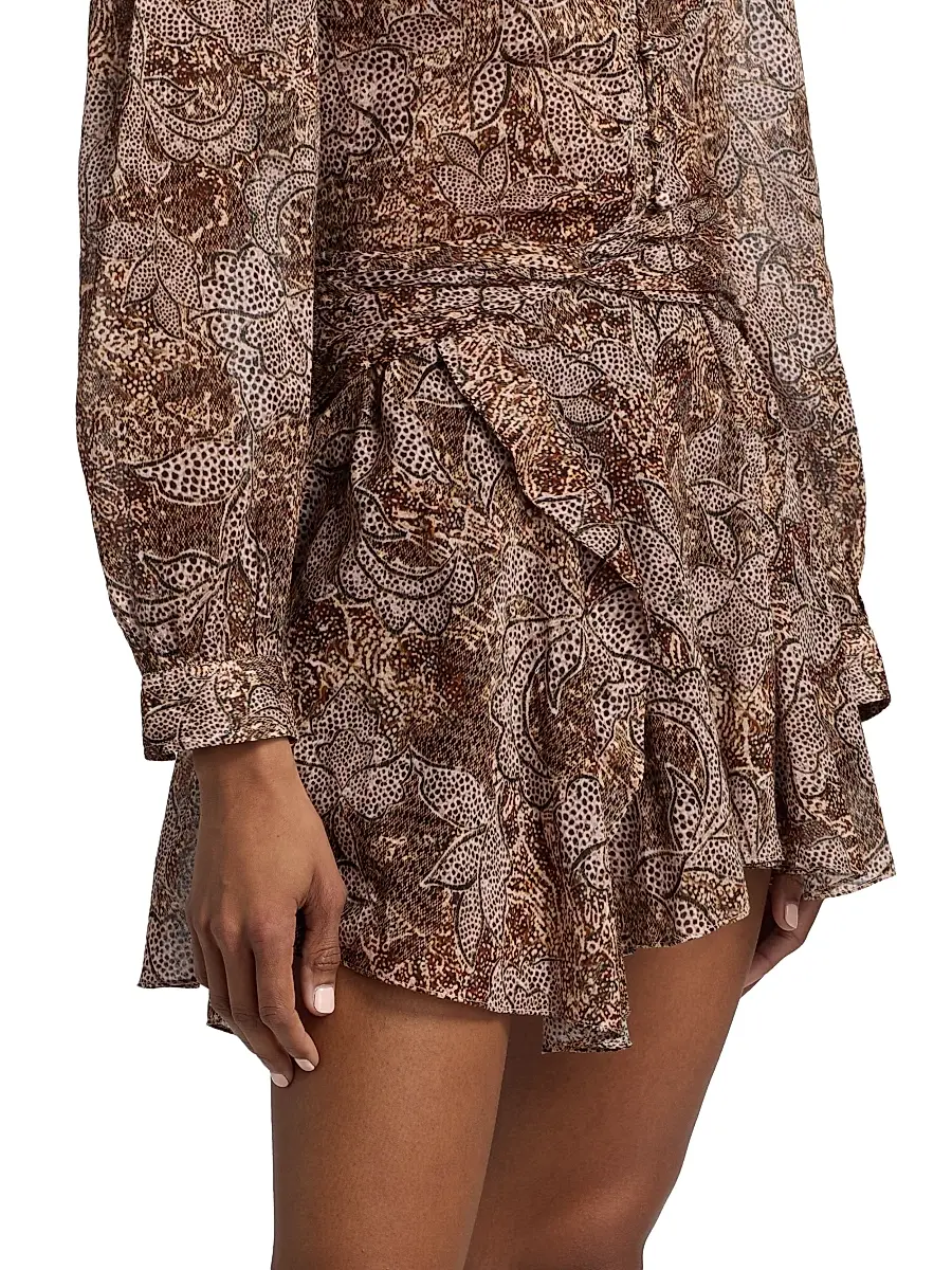 Isabel Marant Women's Camia Animal-Print Cotton Miniskirt | Thumbnail 4