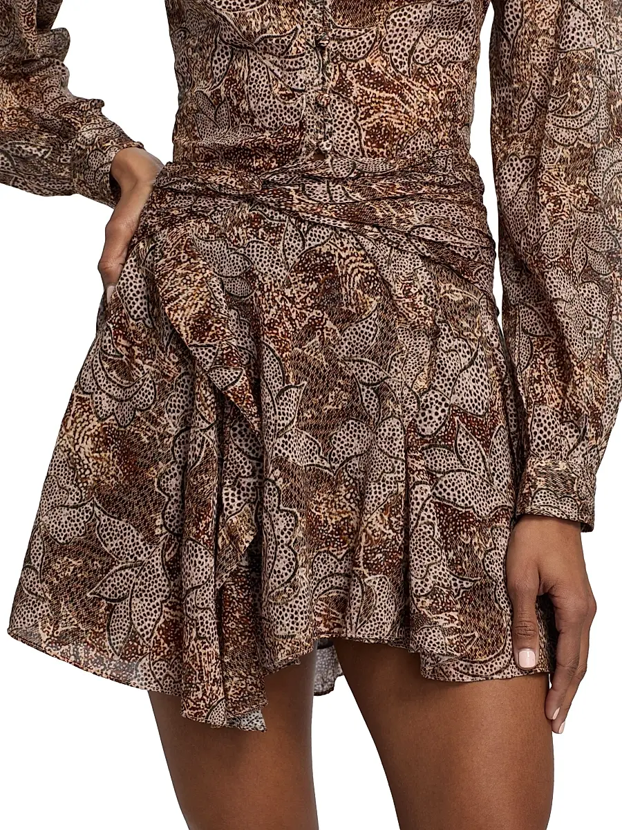 Isabel Marant Women's Camia Animal-Print Cotton Miniskirt | Thumbnail 6