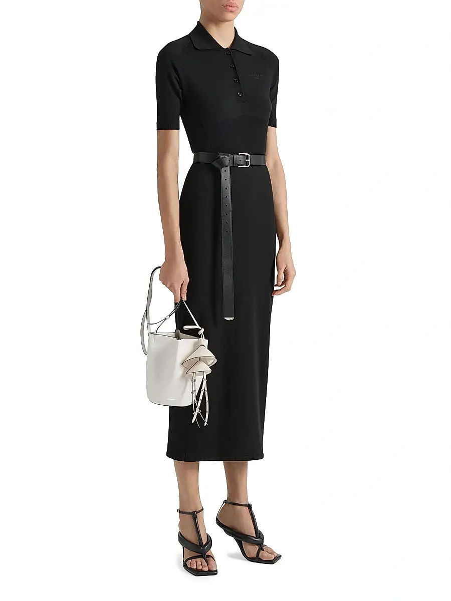 Givenchy Women's Midi Polo Dress in Second Skin Effect Knit | Thumbnail 2 Givenchy Women's Midi Polo Dress in Second Skin Effect Knit | Thumbnail 2